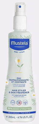 Image Mustela Eau rafraichissante et coiffante à l'eau de camomille bio Spray 200ml